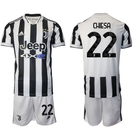 Billiga Fotbollströjor Juventus Federico Chiesa 22 Barn Hemma tröja 2021/22 Kortärmad 